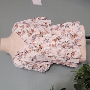 Maurices floral flutter sleeve flowy blouse